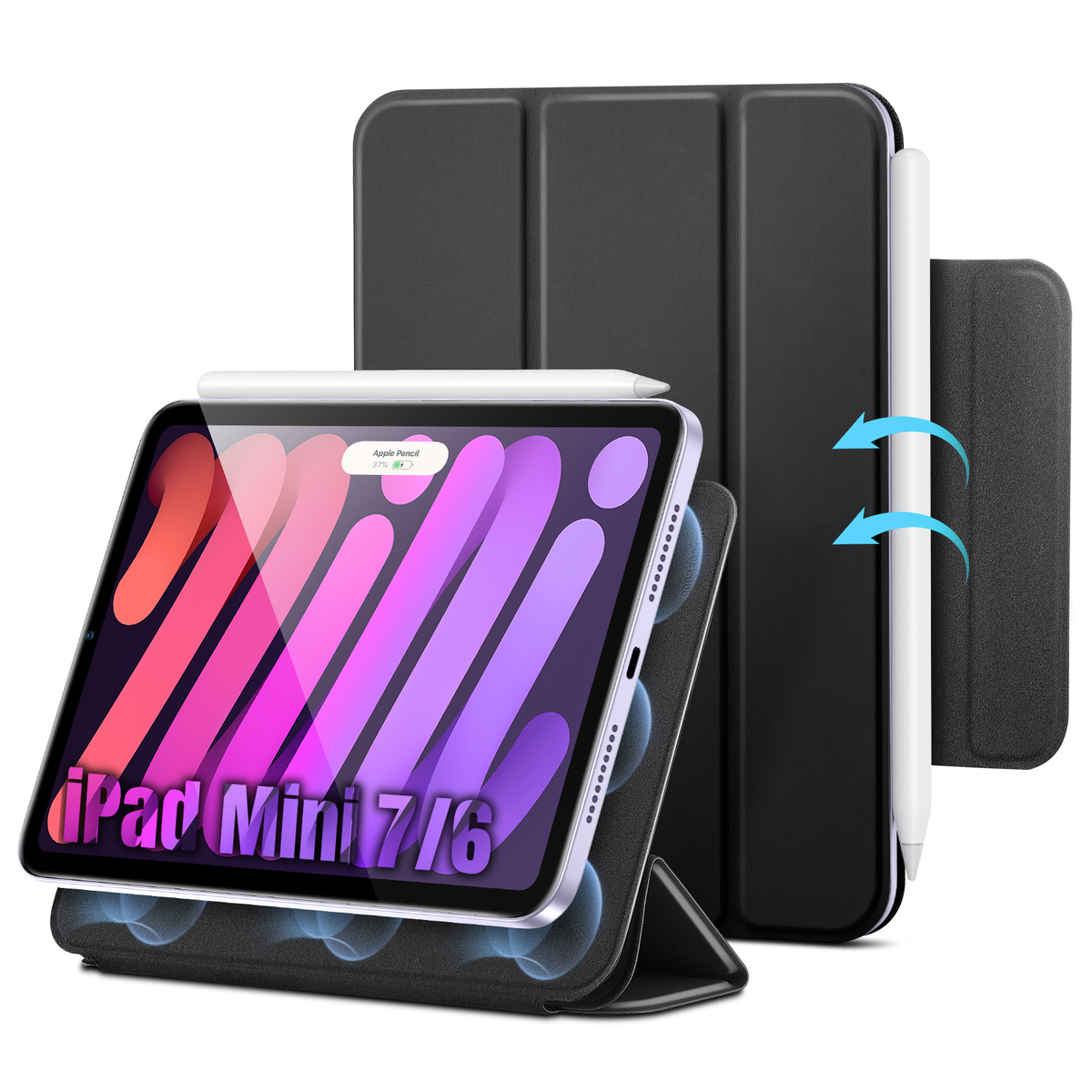 ESR Rebound Magnetic Case for iPad Mini 7 (A17 Pro) / iPad Mini 6 Cover - Black