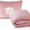 Travel Blanket and Pillow 2 in 1 - Premium Plush Fabric - Pink - Thumbnail Image 1