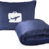 Travel Blanket and Pillow 2 in 1 - Premium Plush Fabric - Blue - Thumbnail Image 1