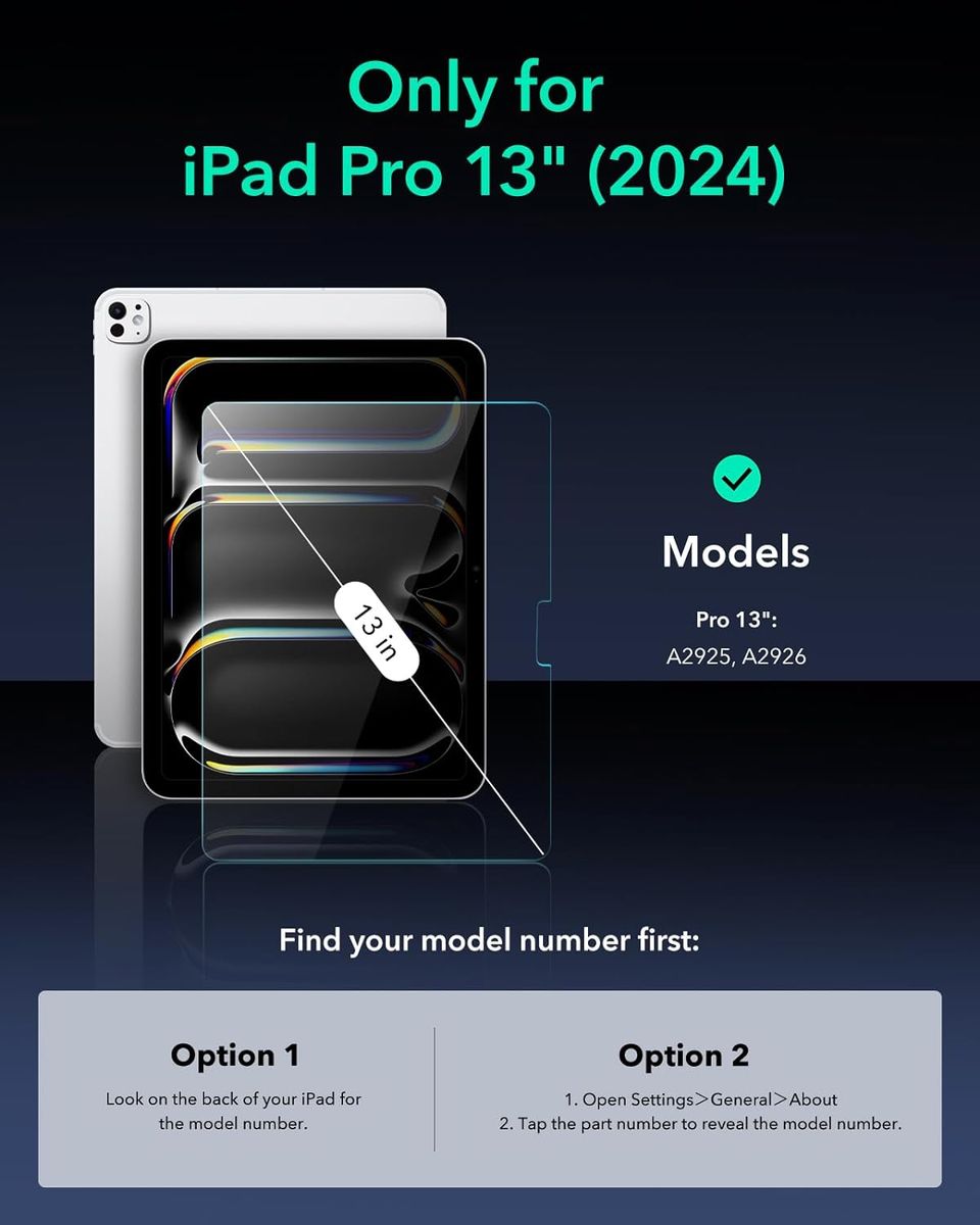 ESR Armorite Screen Protector for iPad Pro 13 Inch M4 2024 - 2 Pack - Image 2