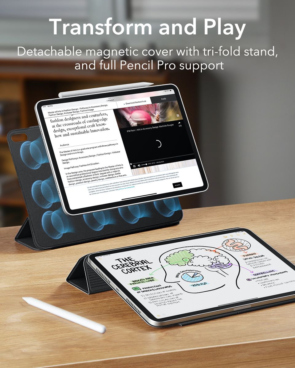 ESR Rebound Magnetic Case for iPad Mini 7 (A17 Pro) / iPad Mini 6 Cover - Black - Image 2