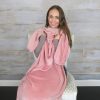 Travel Blanket and Pillow 2 in 1 - Premium Plush Fabric - Pink - Thumbnail Image 3