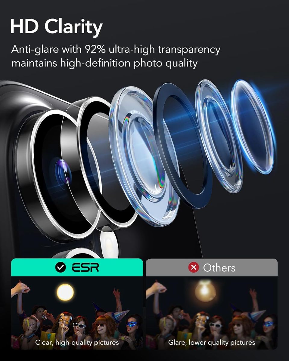 ESR Armorite Camera Lens Protector for iPhone 16/16 Plus Set - Image 3
