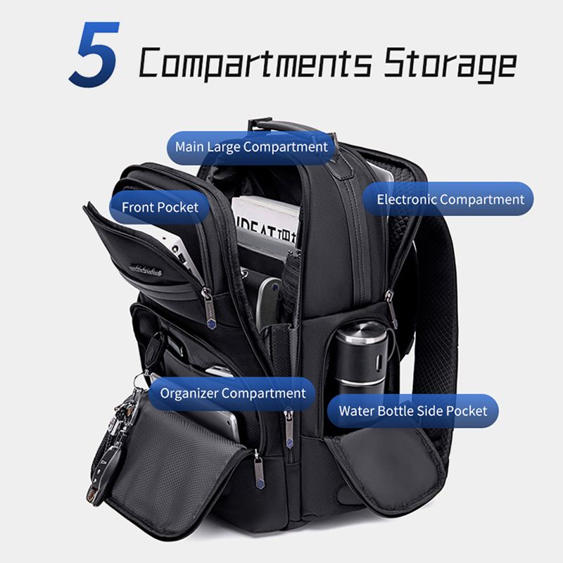 ArcticHunter Stealth Business Backpack - Blue - Image 4