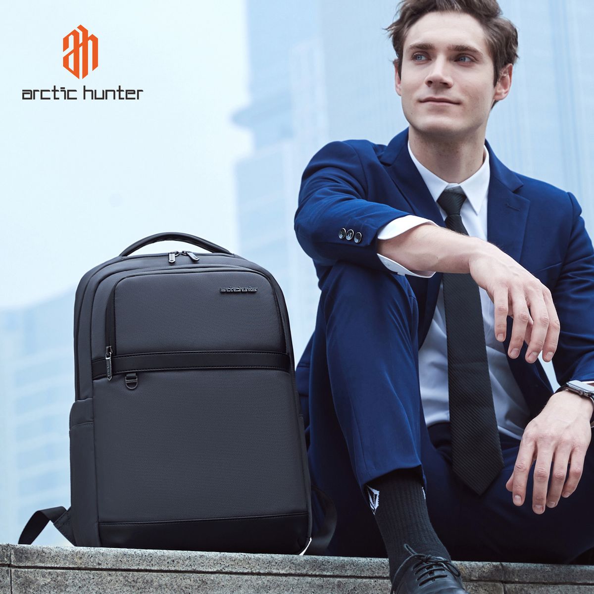 ArcticHunter Quantum Pro Laptop Bag - Grey - Image 4
