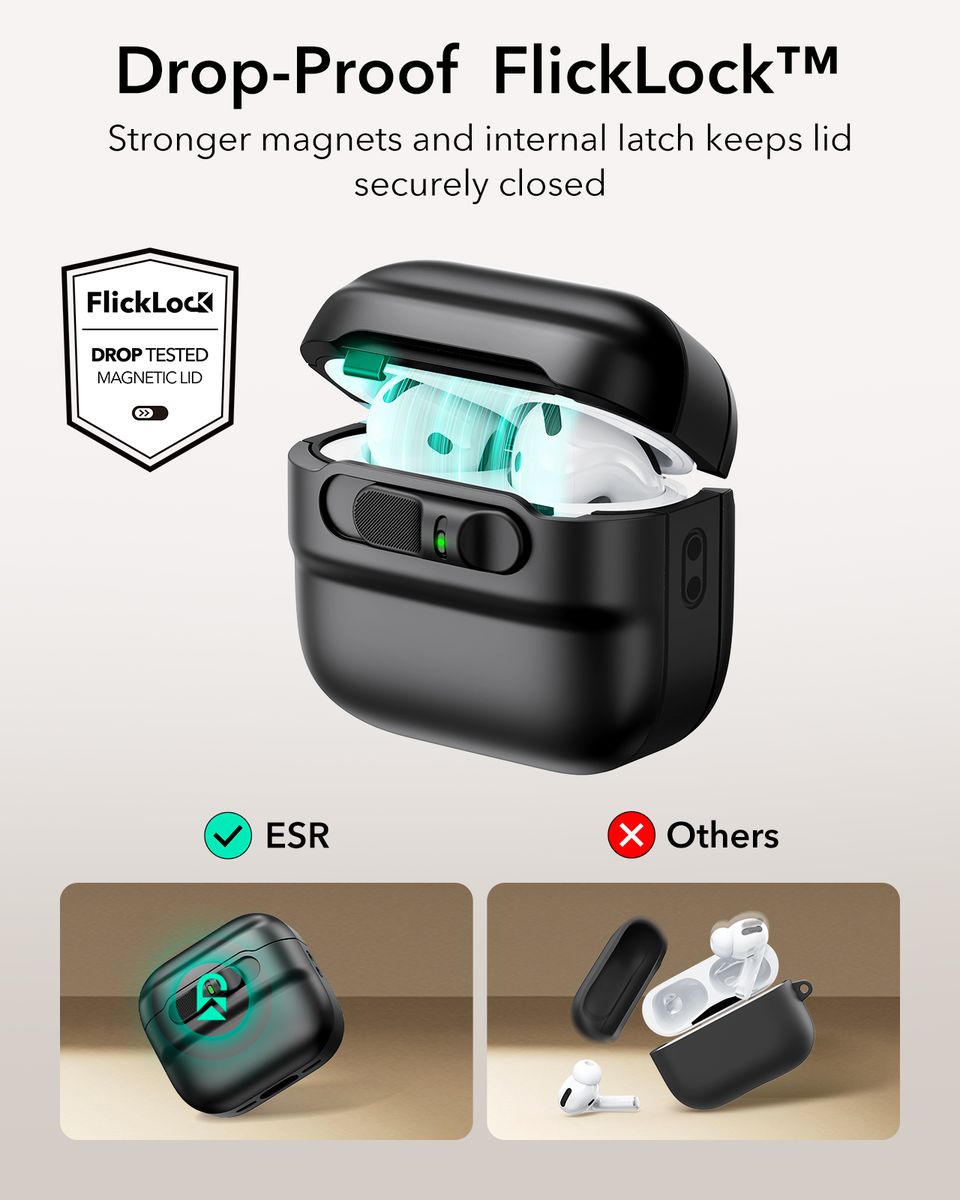 ESR Pulse FlickLock MagSafe Case for AirPods 4 - Black - Image 4
