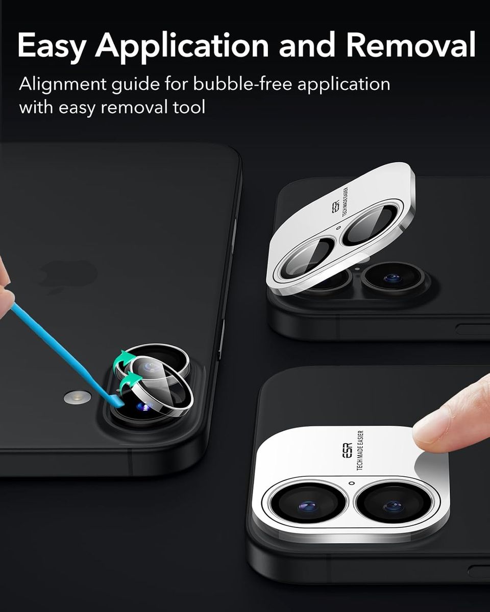 ESR Armorite Camera Lens Protector for iPhone 16/16 Plus Set - Image 4