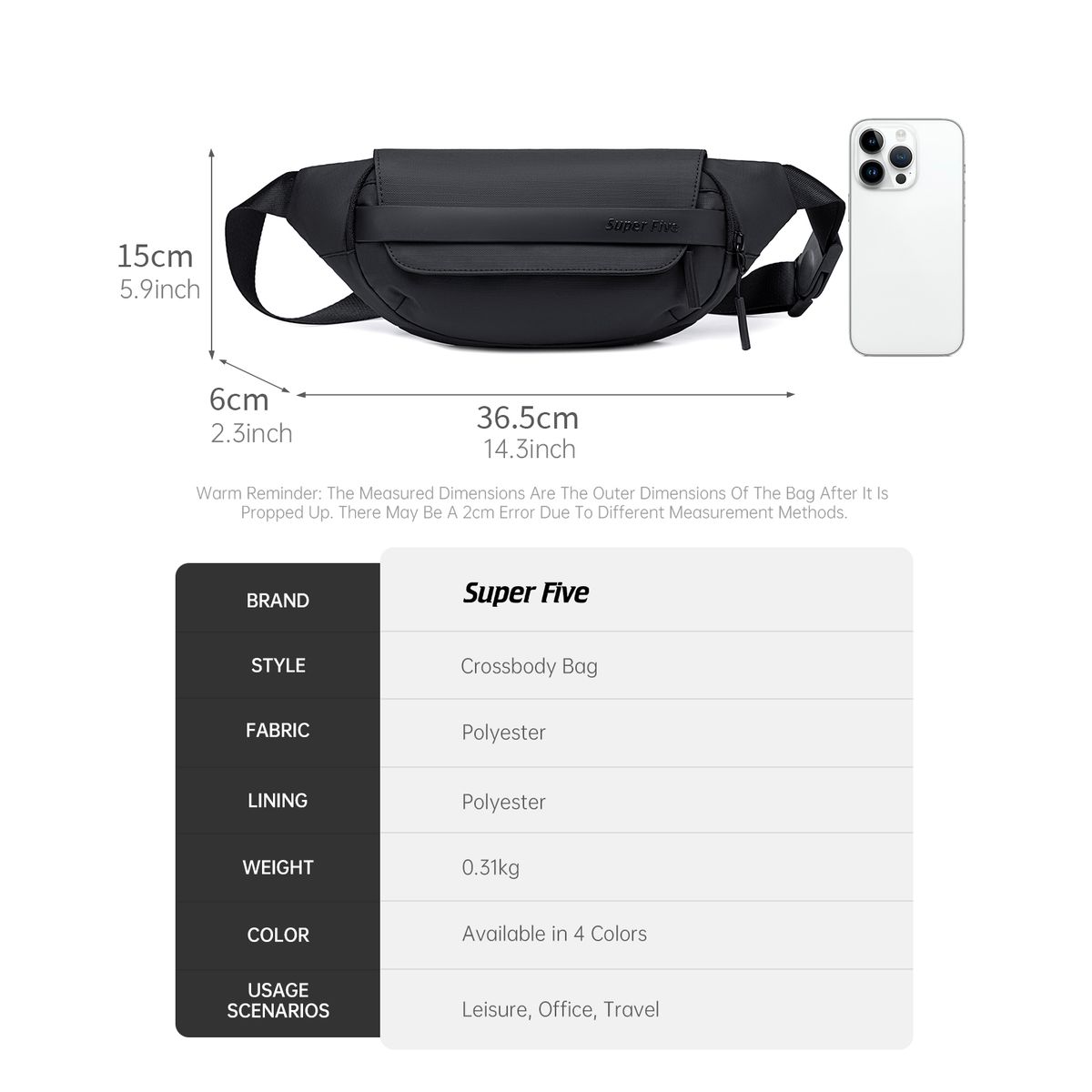 SuperFive Core Pack - Crossbody - Grey - Image 5