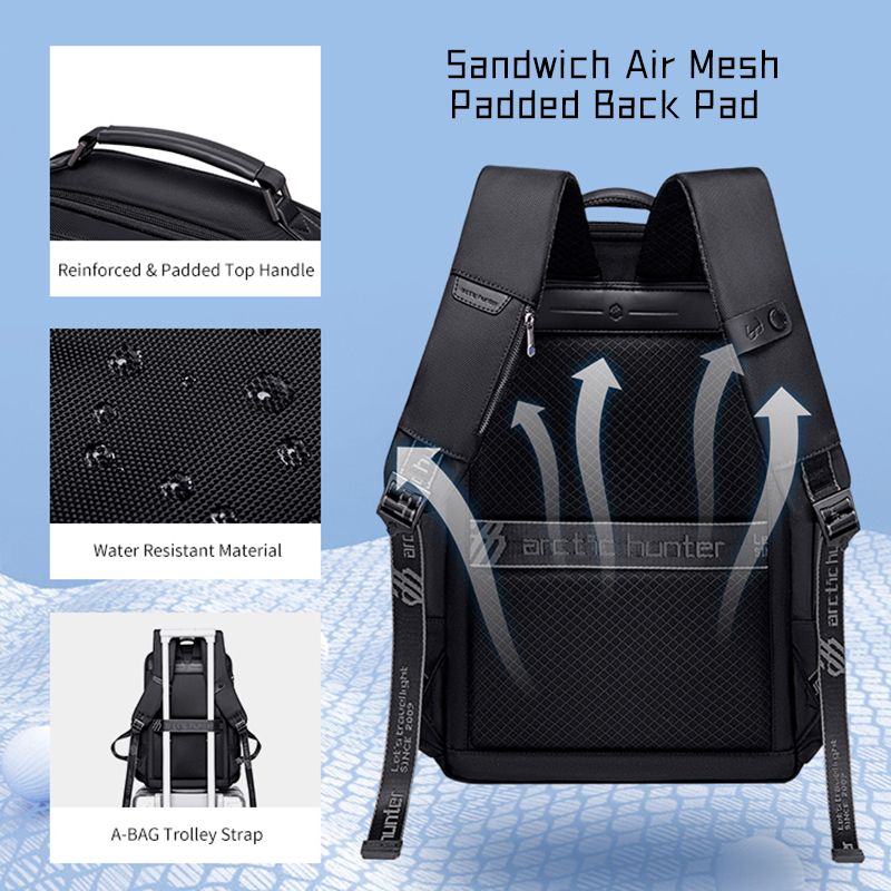 ArcticHunter Stealth Business Backpack - Blue - Image 6