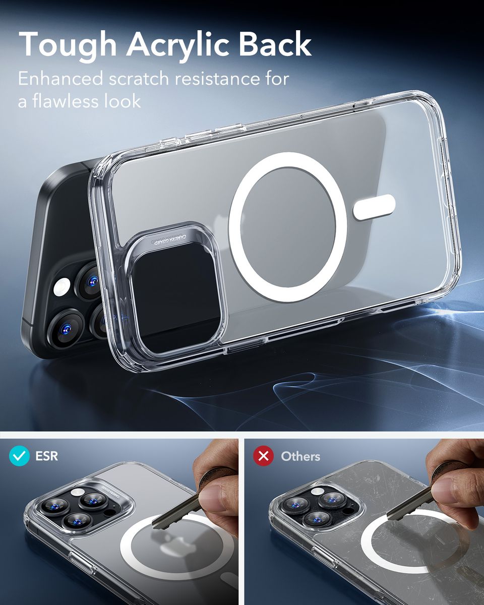 ESR Classic Hybrid MagSafe Cover for iPhone 16 Pro / 16 Pro Max (HaloLock) - Frosted Clear - iPhone 16 Pro Max - Image 7