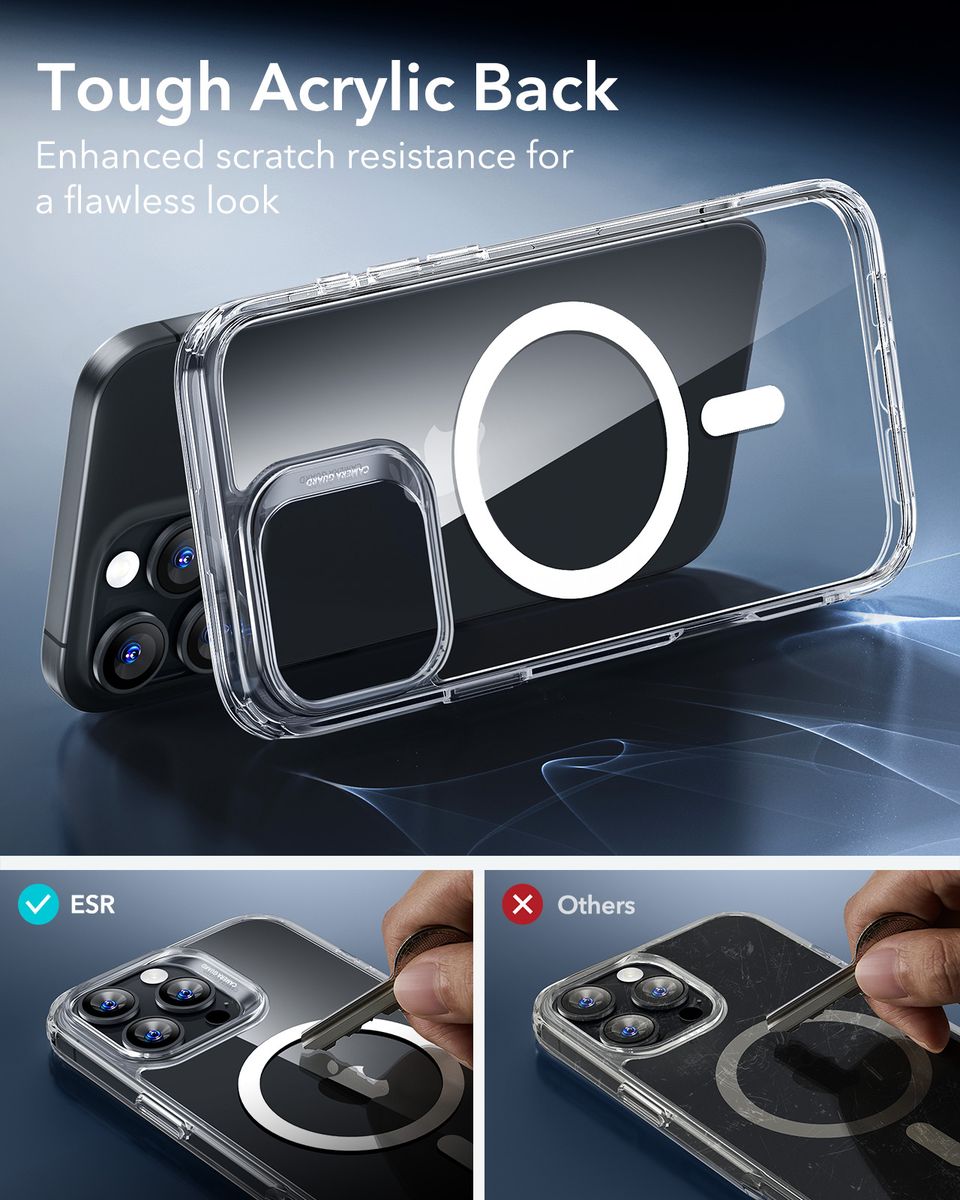 ESR Classic Hybrid MagSafe Cover for iPhone 16 Pro / 16 Pro Max (HaloLock) - Clear - iPhone 16 Pro Max - Image 8